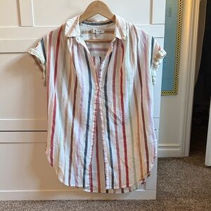 Madewell 100% Cotton Multicolor Striped Shirt